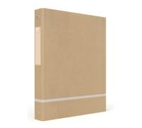 OXFORD Lot de 14 Classeur Touareg A4 Dos 40mm 4 Anneaux ronds Couverture Papier Kraft Beige et liseré blanc