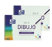 Oxford, Lot de 2 bloc-notes A4+ spirale. Couverture souple, Contrat rigide, 20 feuilles. Papier 130 g avec encadrement