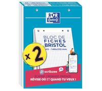 Oxford Lot de 2 BLOCS BRISTOL PERFORES 148X210 30 FICHES 210G Q5/5