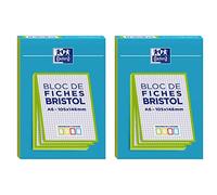 OXFORD Lot de 2 Blocs de 30 fiches bristol 105X148 non perforées Q5/5 vert