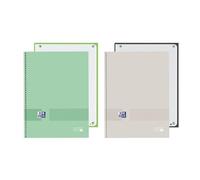 Oxford, Lot de 2 cahiers A4 micro-perforés Europeanbook 1, couverture extra rigide, spirale, quadrillage 5 x 5, couleur menthe glacée et bleue