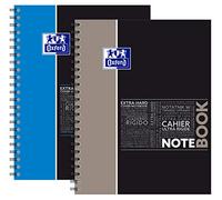 Oxford Lot de 2 Cahiers Spirale A4+ Réglure Ligné 7 mm type CORNELL 160 pages Couverture Carte Rigide Coloris Assortis (24 x 29,7 cm)