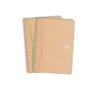 OXFORD Lot de 2 Cahiers Touareg A5 Petits Carreaux 5mm 100 Pages Reliure Intégrale Couverture Carte Coloris Assortis Papier Recyclé