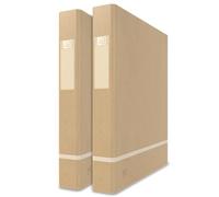 Oxford Lot de 2 classeurs A4, 35 mm de large, 2 anneaux, Ø 25 mm, bon pour l'environnement, beige