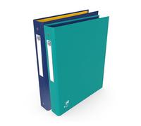 OXFORD Lot de 2 Classeurs A4 4 anneaux Dos 40mm Bicolor Recyc+ Couleurs bleu
