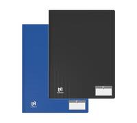 OXFORD Lot de 2 Porte Vues 80 vue / 40 Pochettes A4 Memphis Couverture Polypro Blue et Noir