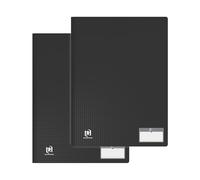 OXFORD Lot de 2 Porte Vues 80 vue / 40 Pochettes A4 Memphis Couverture Polypro Noir