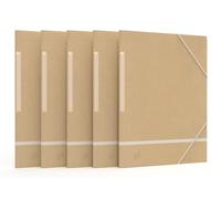 OXFORD Lot de 20 Chemises 3 rabats à élastique Touareg format 24 x 32 Kraft Naturel
