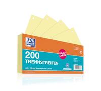 Oxford Lot de 200 intercalaires perforés en carton jaune 190 g/m²