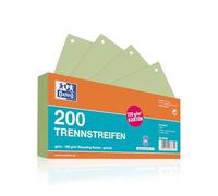 Oxford Lot de 200 intercalaires perforés en carton vert 190 g/m²