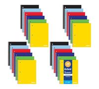 Oxford Lot de 24 carnets à spirale, règle large, 70 feuilles, 20,3 x 26,7 cm, couvertures primaires, pages perforées, 1 carnet de notes avec tableau de conversion pour l'école, la maison et le bureau