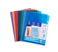 OXFORD Lot de 24 Pochettes Coins Plastiques A4 Lisses Epaisseur 12/100ème Coloris Assortis