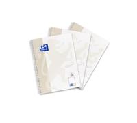 Oxford Lot de 3 Bloc-notes Touch à pois gris clair 160 pages A4