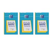 OXFORD Lot de 3 Blocs de 30 fiches bristol 125X200 perforées Q5/5 jaune