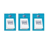 OXFORD Lot de 3 Blocs de 30 Fiches Bristol non Perforées A6 Q5/5 blanc