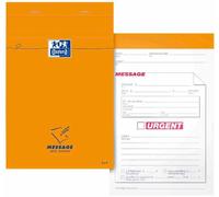 OXFORD Lot de 3 Blocs ORANGE Message agrafé 110 x 170 mm 80 feuilles 80g