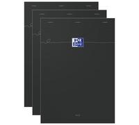 Oxford Lot De 3 Blocs Smart Agraf¿ 148x210 160p Petits Carreaux Noir