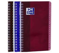 Oxford Lot De 3 Carnets Répertoire Spirale 110x170mm Quadrillé 100 Pages 90g Coloris Aléatoire