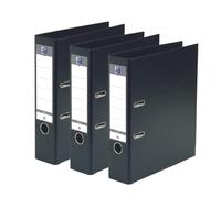 Oxford Lot de 3 Classeurs à Levier Noirs A4 XL 80mm 2 Anneaux Capacité 750 Feuilles Couverture Polypro