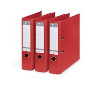 OXFORD Lot de 3 Classeurs à Levier Smart Pro+ A4XL Dos 80mm 2 Anneaux en D Couverture Polypro Rembordée Rouge
