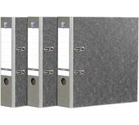 OXFORD Lot de 3 Classeurs à Levier Smart Pro+ A4XL Dos 80mm 2 Anneaux, Gris