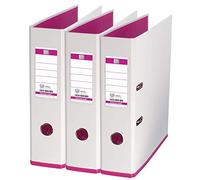 Oxford Lot de 3 classeurs A4 MyColour, 8 cm de large, bicolore blanc et rose