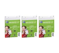 OXFORD Lot de 3 Paquets de 32 Fiches Bristol revision 2.0 Perforées 148x210 mm A5 Q5/5 blanc