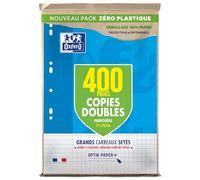 OXFORD Lot de 400 Pages Copies Doubles Grands Carreaux Seyes Format A4 (21x29,7cm) Perforees