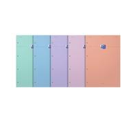 Oxford Lot de 5 Blocs notes SMART Pastel 210 x 315 mm quadrillé 5X5 60 pages coloris aléatoires