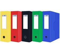 OXFORD Lot de 5 Boîtes Grande Capacité Eurofolio+ 24 x 32 cm Dos 90 mm Couverture Carte Coloris Assortis