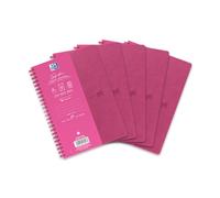 Oxford Lot de 5 cahiers à spirale A5 lignés Signature 160 pages avec couverture souple Fuchsia