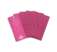 Oxford Lot de 5 cahiers à spirale A5 quadrillé Signature 160 pages avec couverture souple Fuchsia