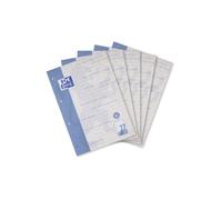 Oxford - Lot de 5 cahiers A4 recyclés lignés (ligne 27) 50 feuilles, marge, reliure collée - Bleu