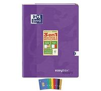 Cahier Easybook kraft Oxford agrafe 240x320 96pages seyes assorti