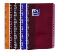 Oxford Lot De 5 Carnets Répertoire Spirale 110x170mm Quadrillé 100 Pages 90g Coloris Aléatoire