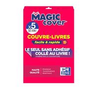 OXFORD Lot de 5 Couvre-livres Magic Cover A4 PP Lisse Epaisseur 7,5/100ème Incolore