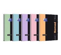 Oxford Lot De 5 Etudiants Cahier Nomadbook Pastel, A4+, Quadrillé