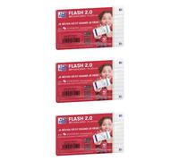 Oxford Lot De 5 Paquets De 32 Fiches Bristol Flashcards 2.0 Non Perforées 75x125 Mm A7 Ligné Blanc