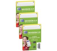 Oxford Lot De 5 Paquets De 32 Fiches Bristol Revision 2.0 Non Perforées 105x148 Mm A6 Q5/5 Jaune