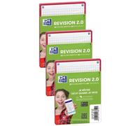 Oxford Lot De 5 Paquets De 32 Fiches Bristol Revision 2.0 Non Perforées 105x148 Mm A6 Q5/5 Rouge