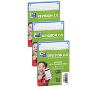 Oxford Lot De 5 Paquets De 32 Fiches Bristol Revision 2.0 Non Perforées 105x148 Mm A6 Q5/5 Turquoise