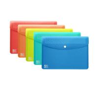 Oxford Lot de 5 pochettes en plastique transparent A6 5 couleurs