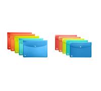 Oxford Lot de 5 porte-documents A6 en plastique transparent 5 couleurs