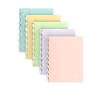 OXFORD Lot de 5 Protège-documents spiralé SCHOOL LIFE Pastel A5 40P coloris aléatoires