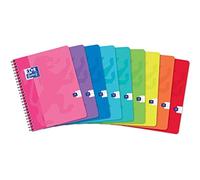 Oxford Lot de 60 Cahiers Color Life 17 x 22 cm Grands Carreaux Seyès 100 Pages Reliure Intégrale Couverture Carte Coloris Assortis
