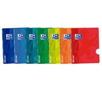 Oxford, Lot de 7 cahiers sans spirale, couleurs aléatoires, 400168998 A4, A4, avec deux marges, couvercle en plastique, 48 feuilles