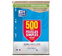 OXFORD Lot de 8 packs de 500 Feuilles Simples A4 Grands Carreaux Seyès