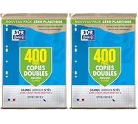 OXFORD Lot de 800 Pages Copies Doubles Grands Carreaux Seyes Format A4 (21x29,7cm) Perforees