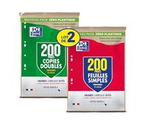 Oxford Lot de feuilles simples et copies doubles grands carreaux A4, 200 pages