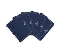 Oxford ManageMe Lot de 5 classeurs à anneaux A4 avec 25 pochettes à fermeture Éclair interchangeable et extensible Bleu foncé